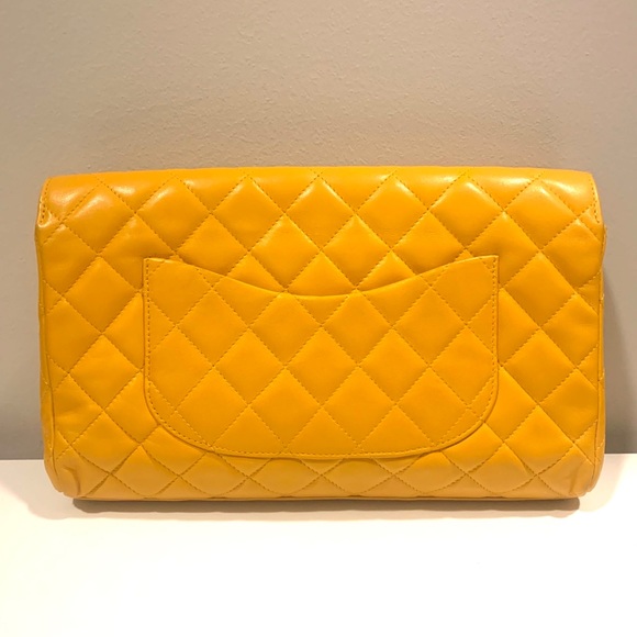 SOLD Chanel Authentic Quilted Flap Leather Clutch - Picture 10 of 13